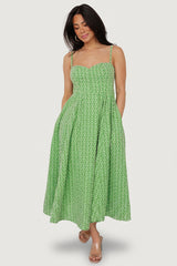 Gracelyn Embroidered Sweetheart Dress | Baltic Born Green Floral