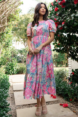 Myers Dress | Baltic Born Blue + Pink Floral
