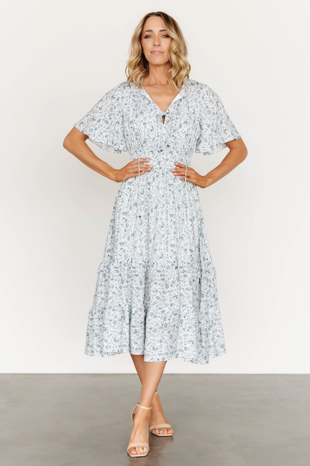 Spell Boho Midi Dress | Baltic Born White + Sage