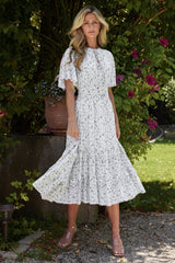 Spell Boho Midi Dress | Baltic Born White + Sage