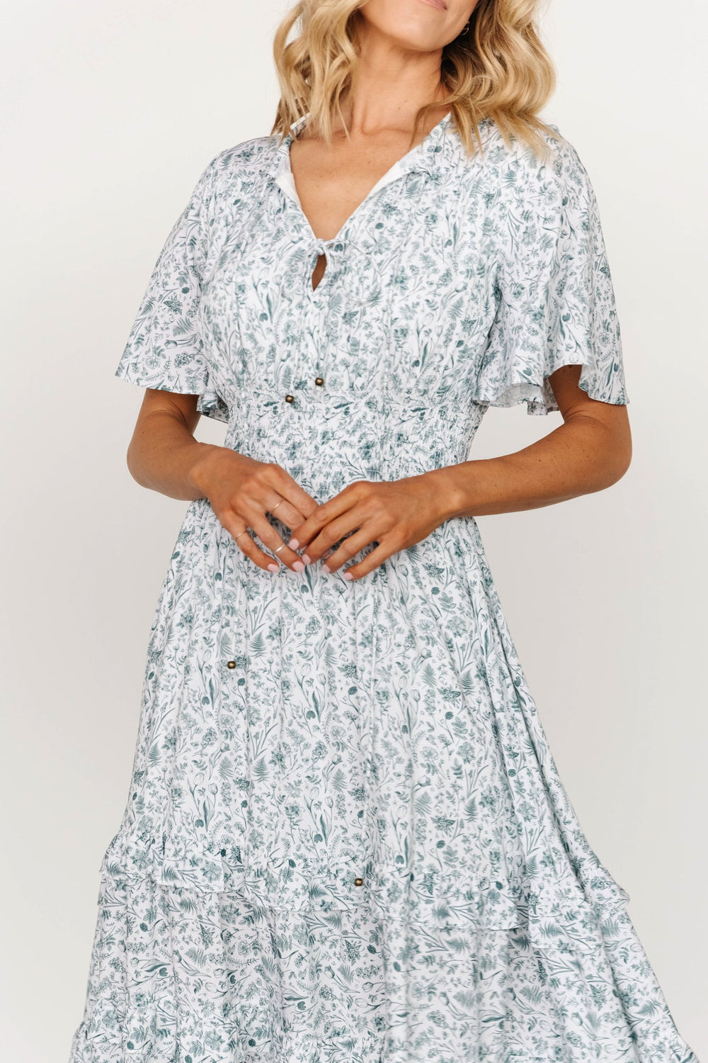 Spell Boho Midi Dress | Baltic Born White + Sage