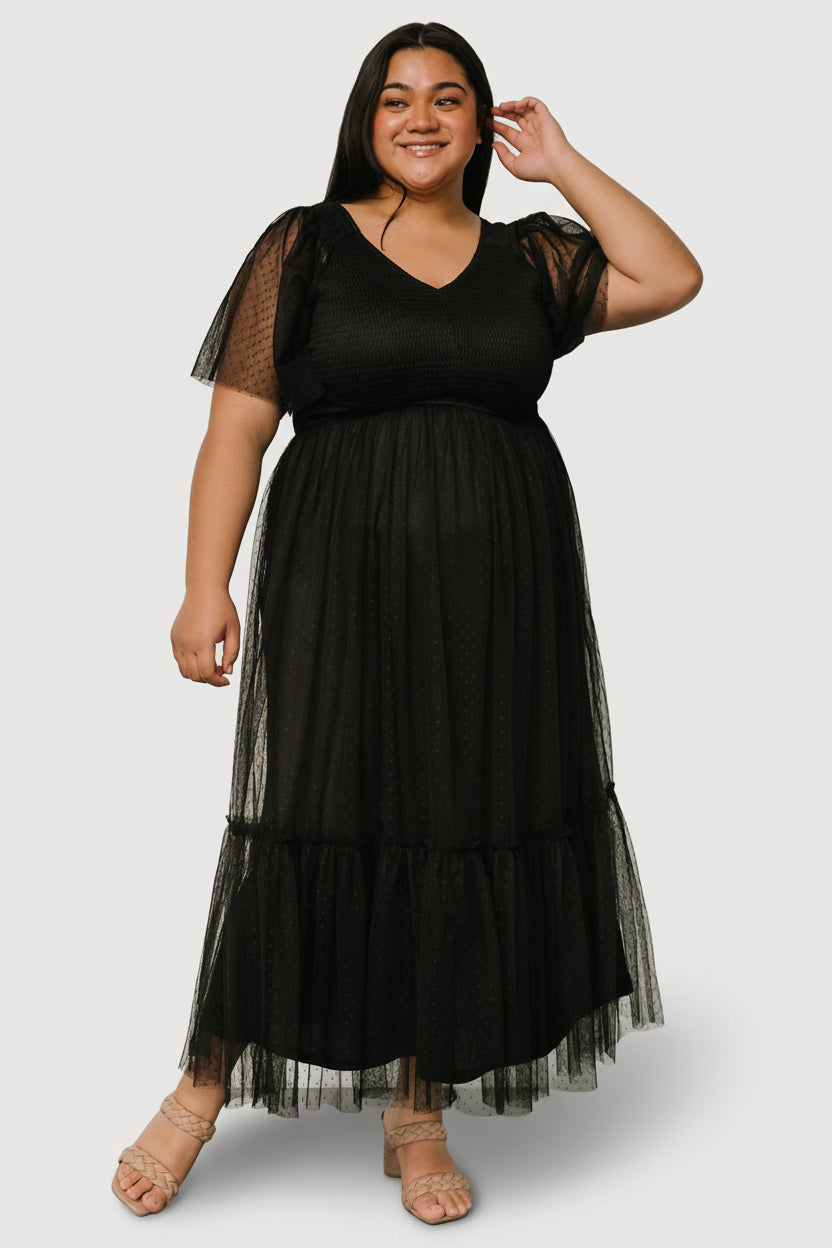 Martha Smocked Tulle Dress | Baltic Born Black