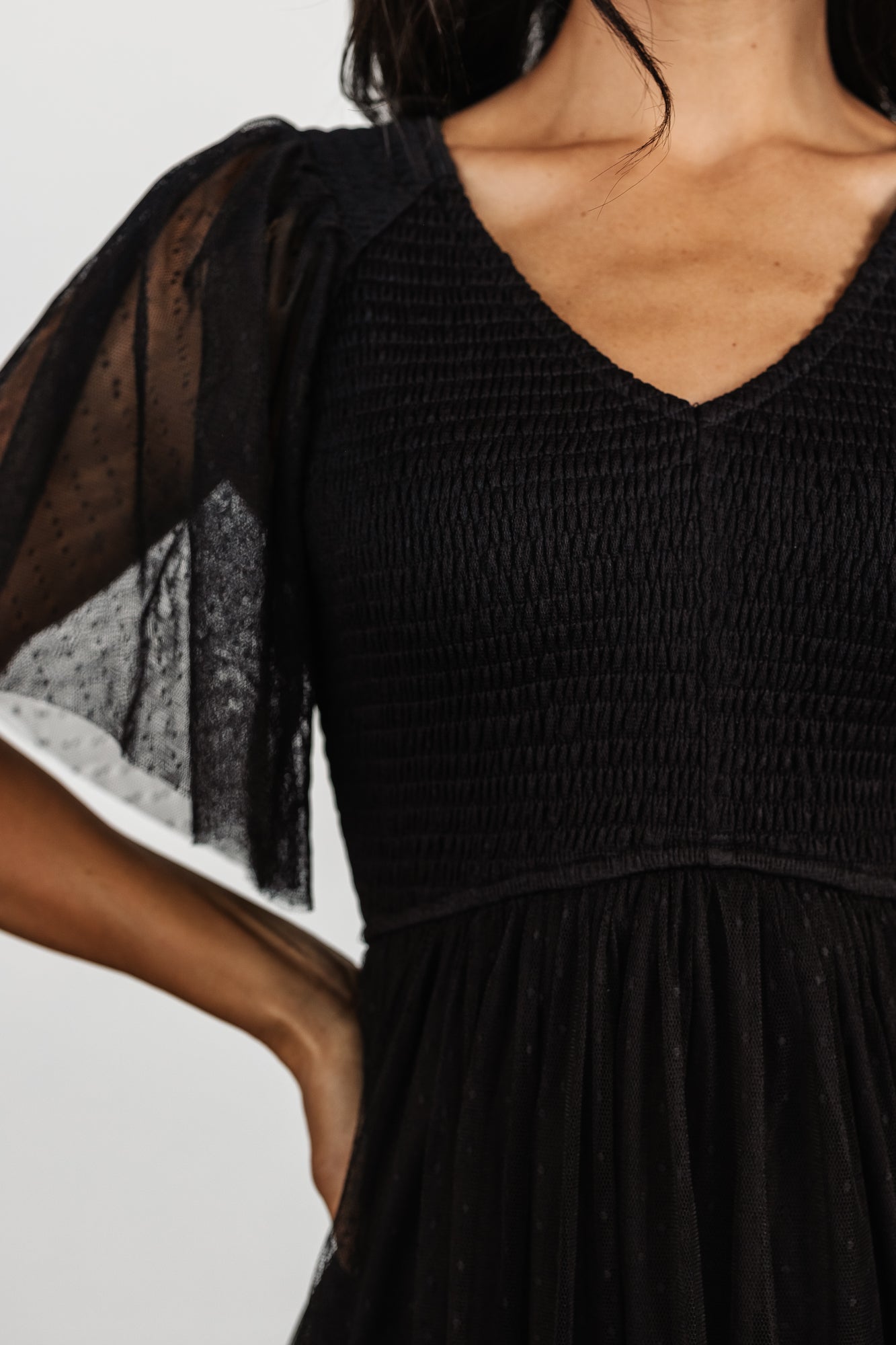 Martha Smocked Tulle Dress | Baltic Born Black