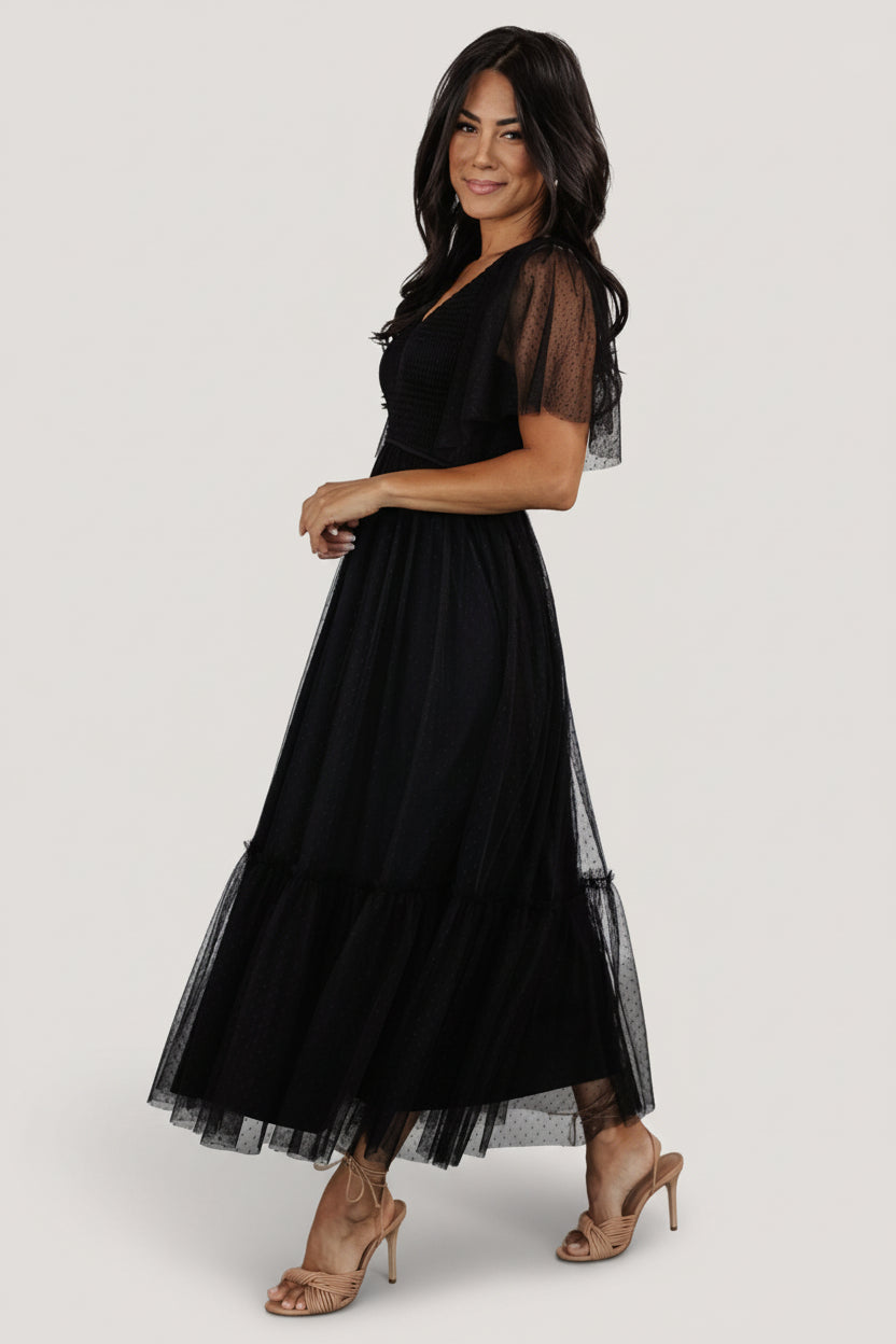 Martha Smocked Tulle Dress | Baltic Born Black