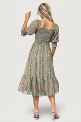 Fabian Jacquard Midi Dress | Baltic Born Eucalyptus + Pink