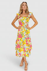 Dani Ruffle Tiered Midi Dress | Baltic Born Multi Floral