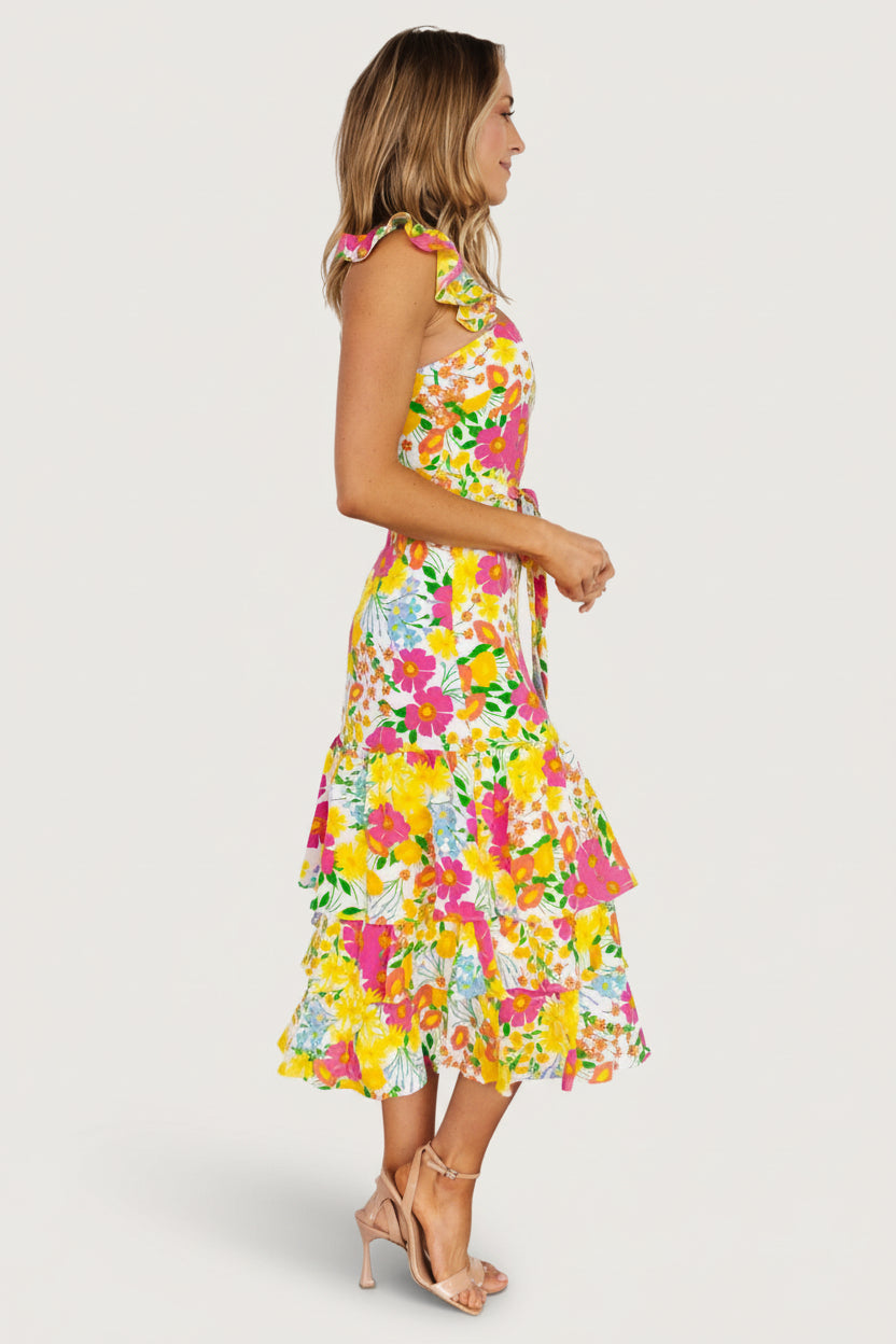 Dani Ruffle Tiered Midi Dress | Baltic Born Multi Floral