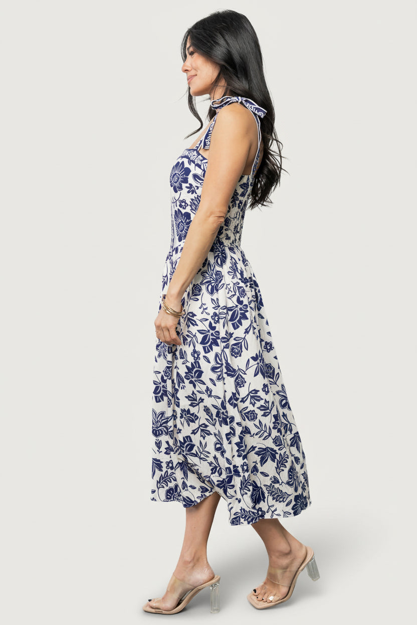 Isabel Midi Dress | Baltic Born Blue Print