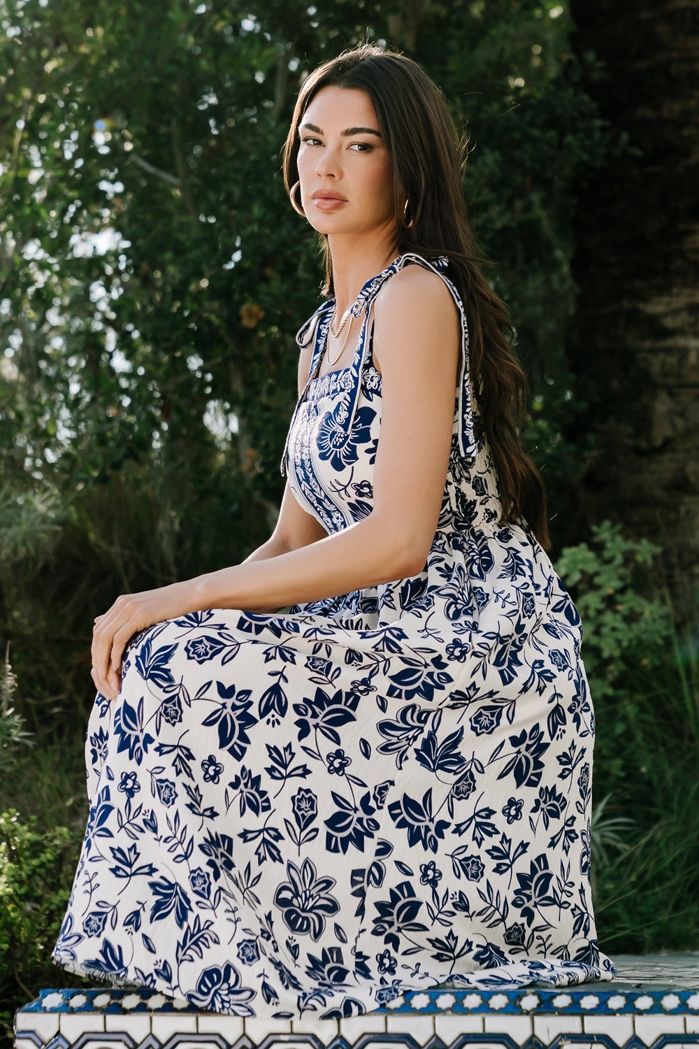 Isabel Midi Dress | Baltic Born Blue Print
