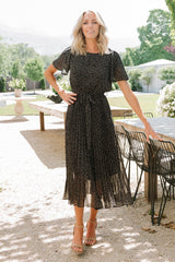 Prim Pleated Dress | Baltic Born Black Print