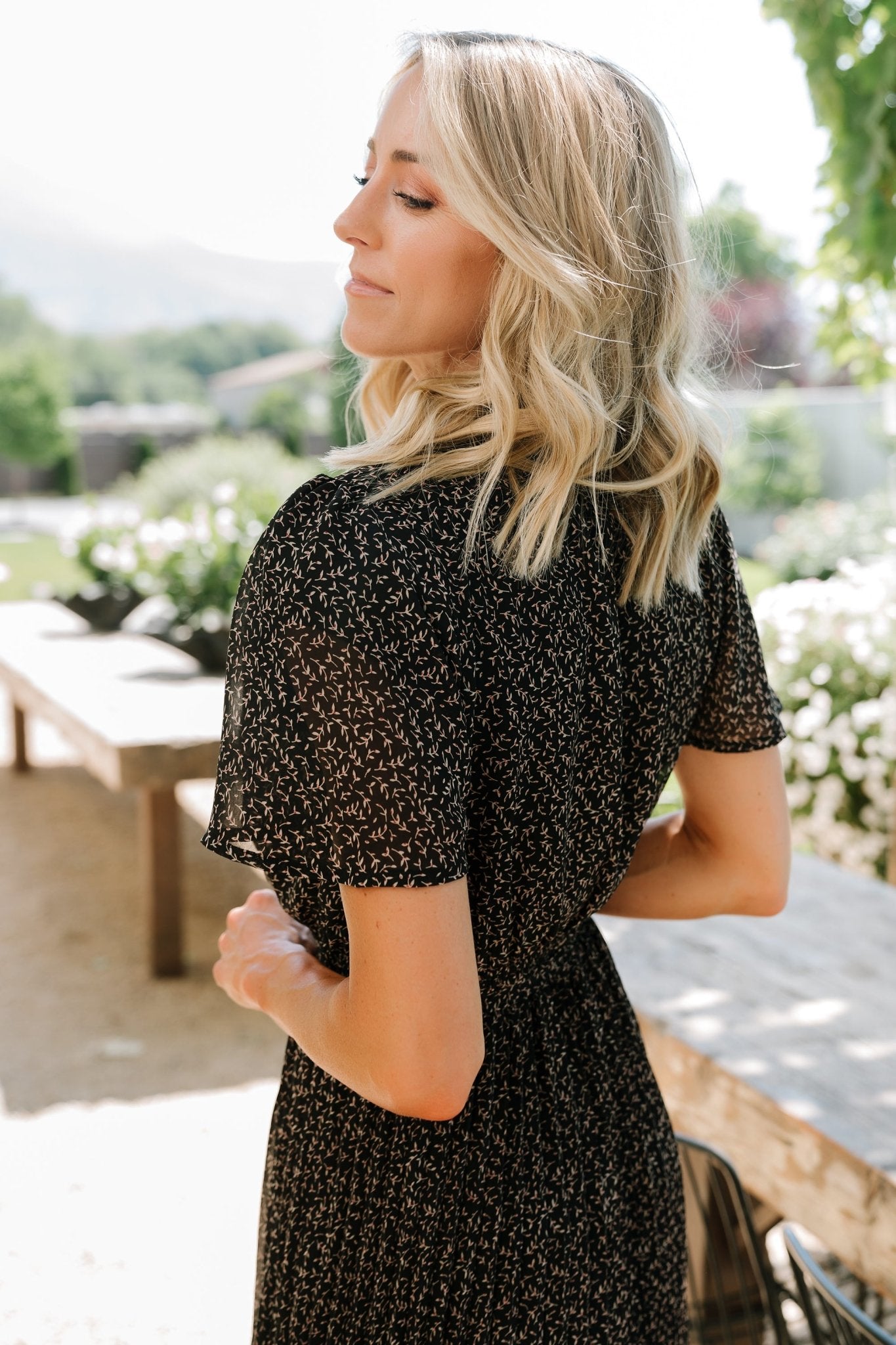 Prim Pleated Dress | Baltic Born Black Print