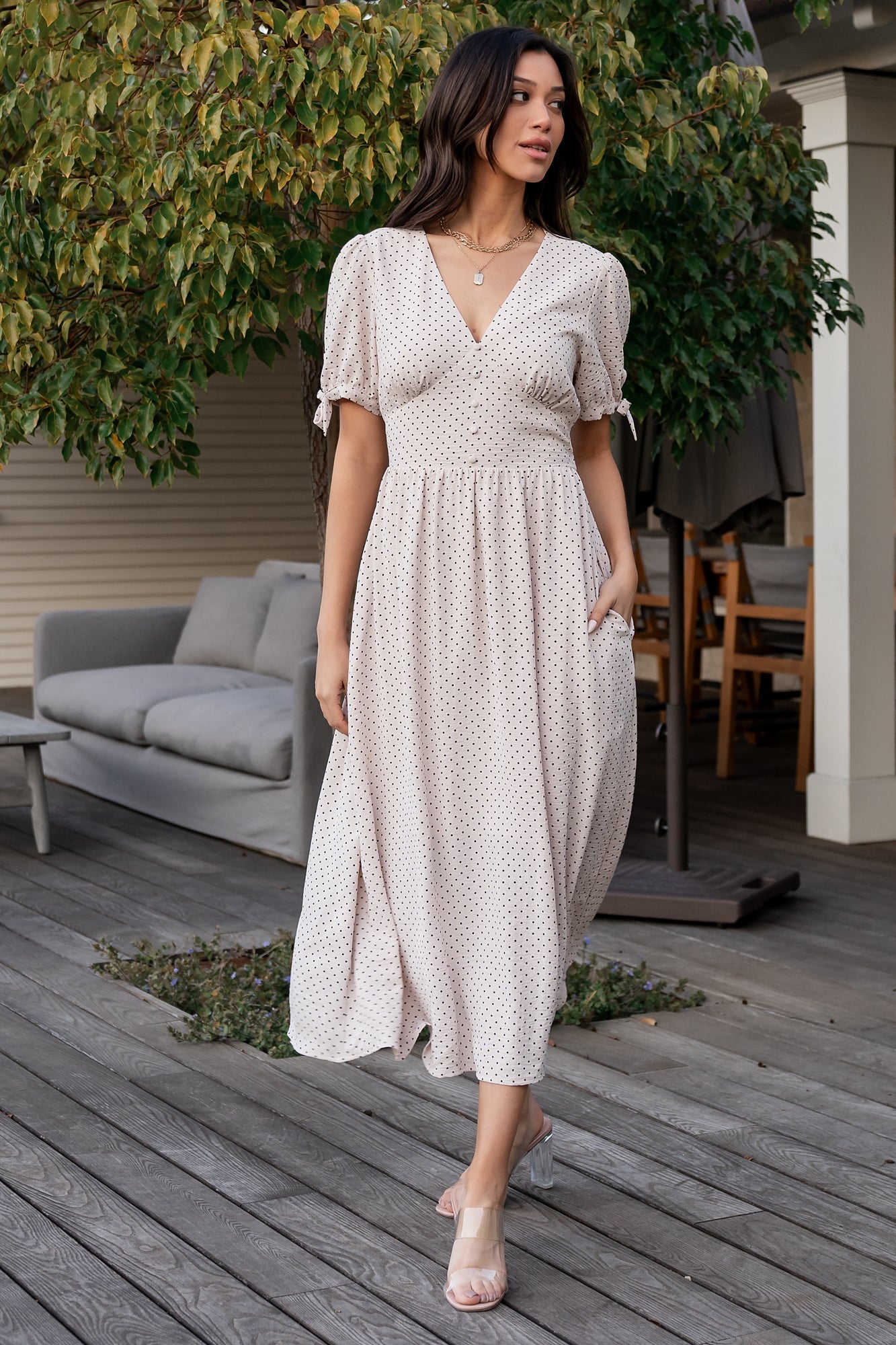 Millar Midi Dress | Baltic Born Natural + Black