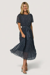 Prim Pleated Dress | Baltic Born Navy Print
