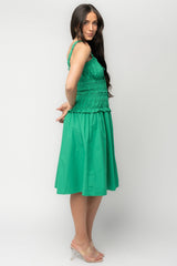 Twiggy Smocked Midi Dress | Baltic Born Green