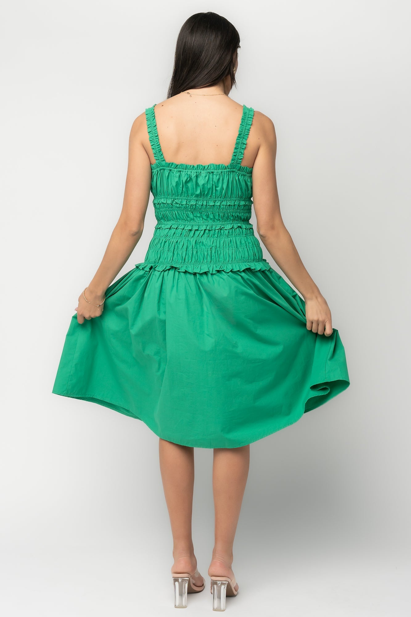 Twiggy Smocked Midi Dress | Baltic Born Green