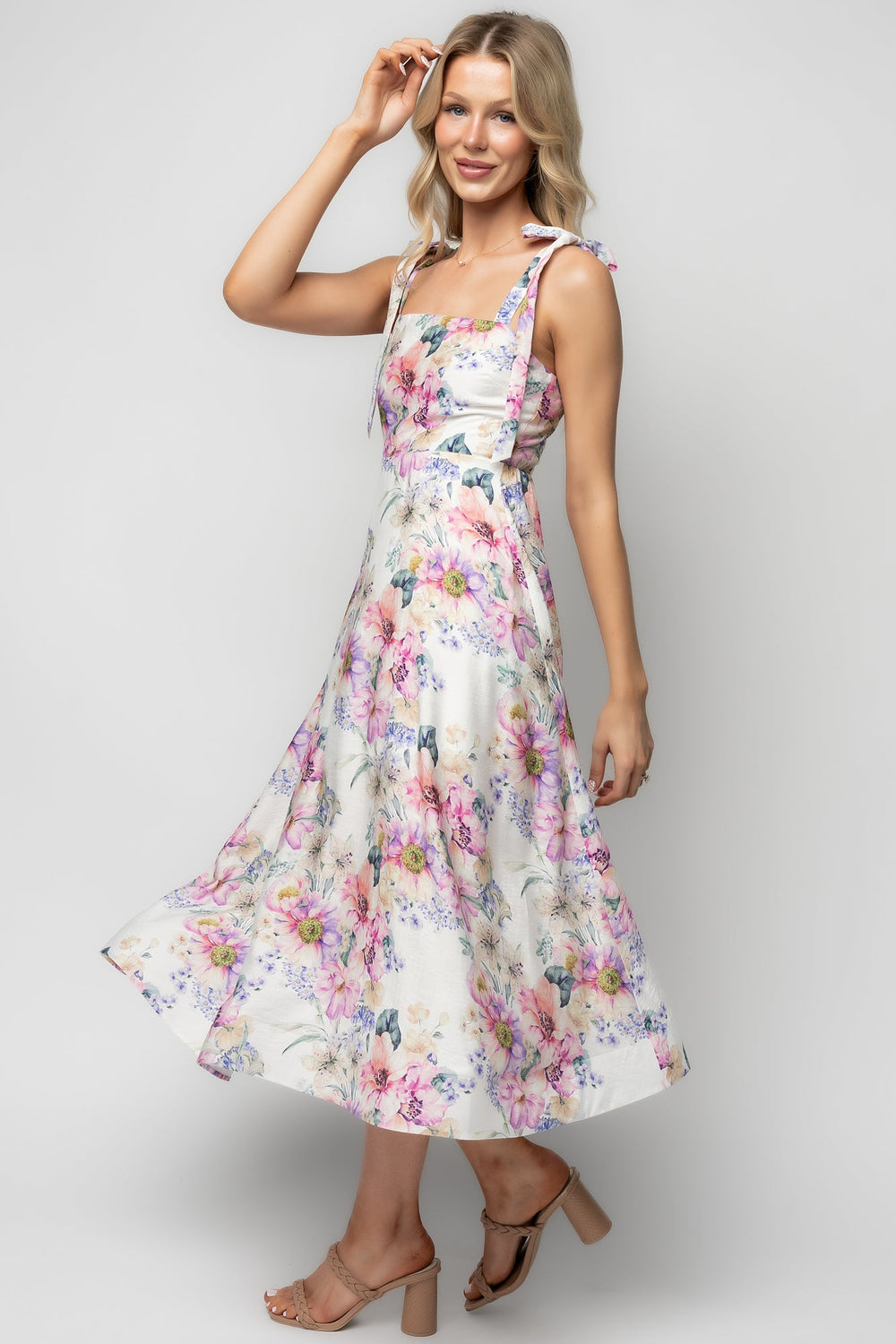 Opaline Midi Dress | Baltic Born Purple + Blue Floral