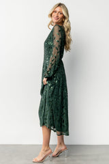 Kalla Sequin Midi Dress | Baltic Born Emerald