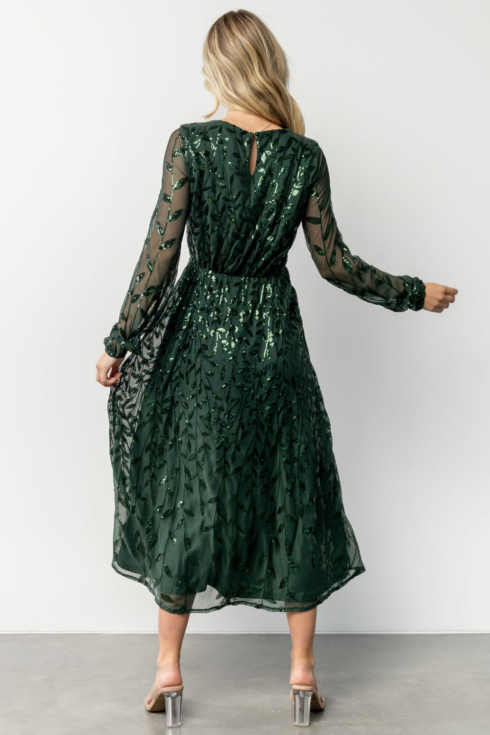 Kalla Sequin Midi Dress | Baltic Born Emerald