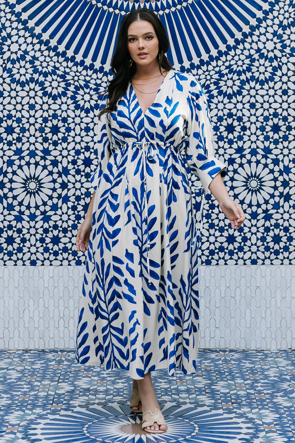 Málaga Midi Dress | Baltic Born Cobalt Print