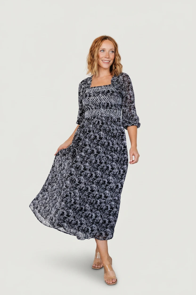 Tulsa Smocked Dress | Baltic Born Black + White