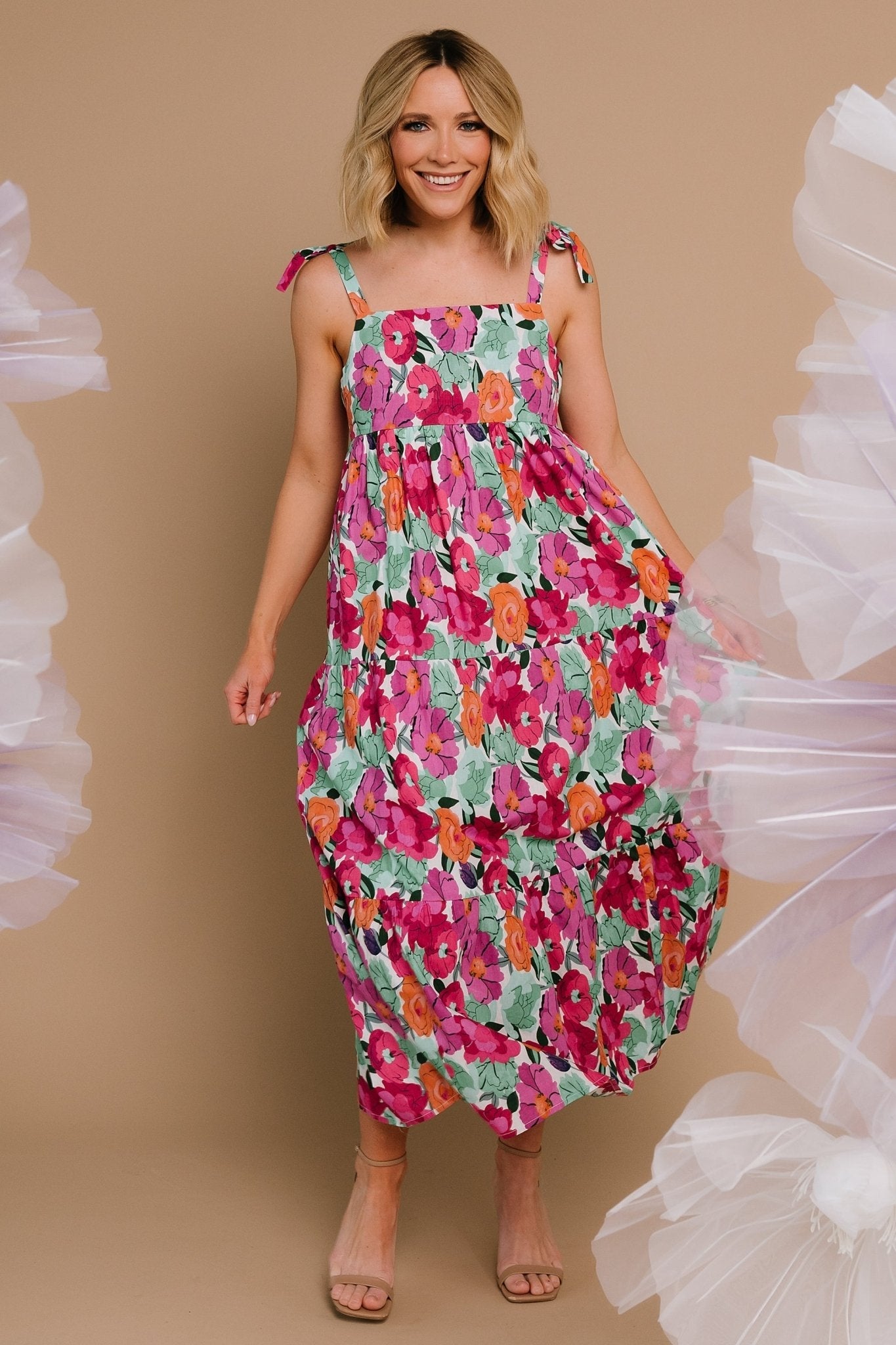 Lakewood Tie Dress | Baltic Born Pink Multi