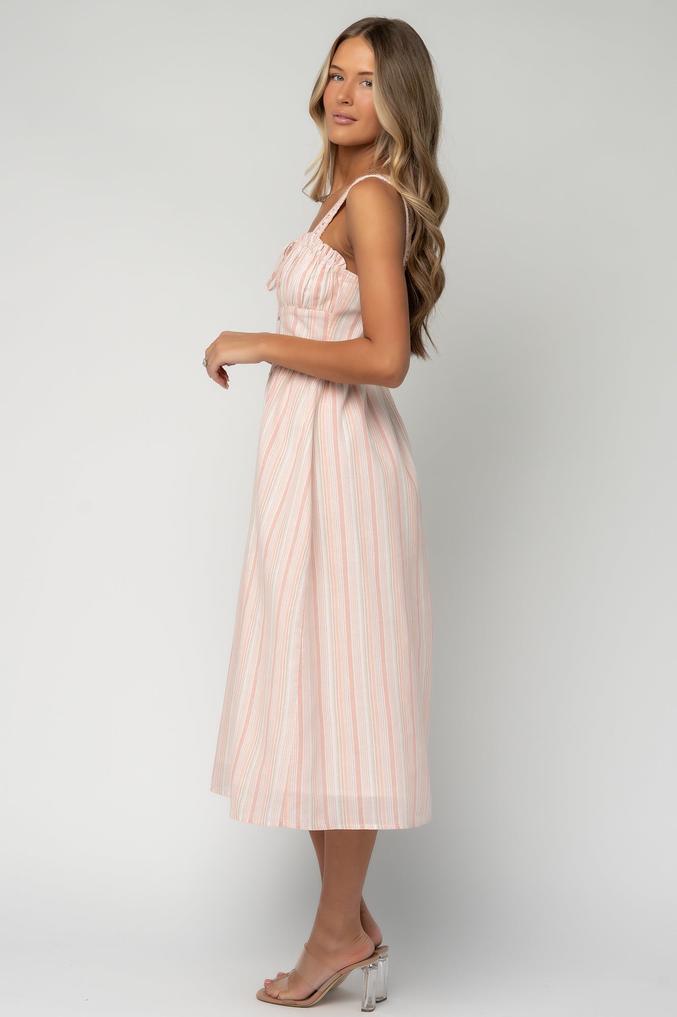 Melina Midi Dress | Baltic Born Peach Stripe