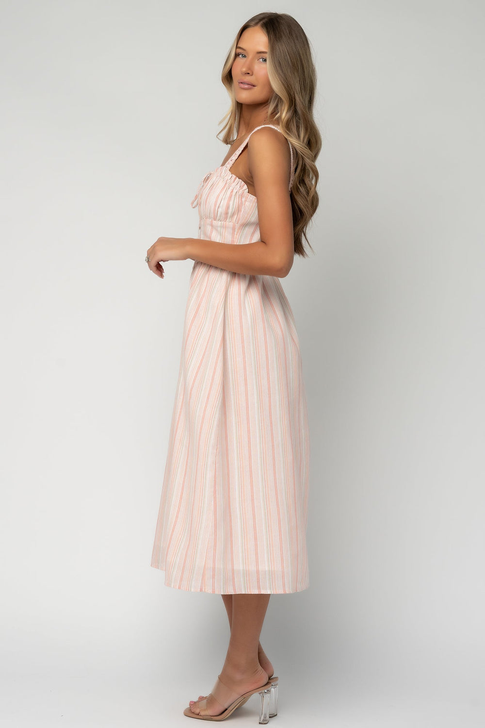 Melina Midi Dress | Baltic Born Peach Stripe