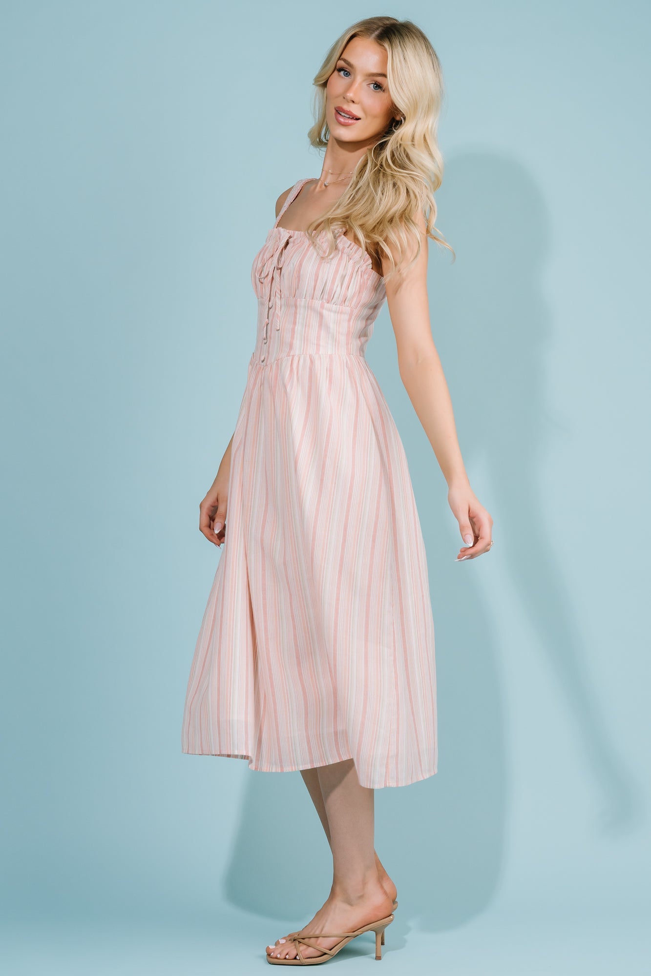Melina Midi Dress | Baltic Born Peach Stripe