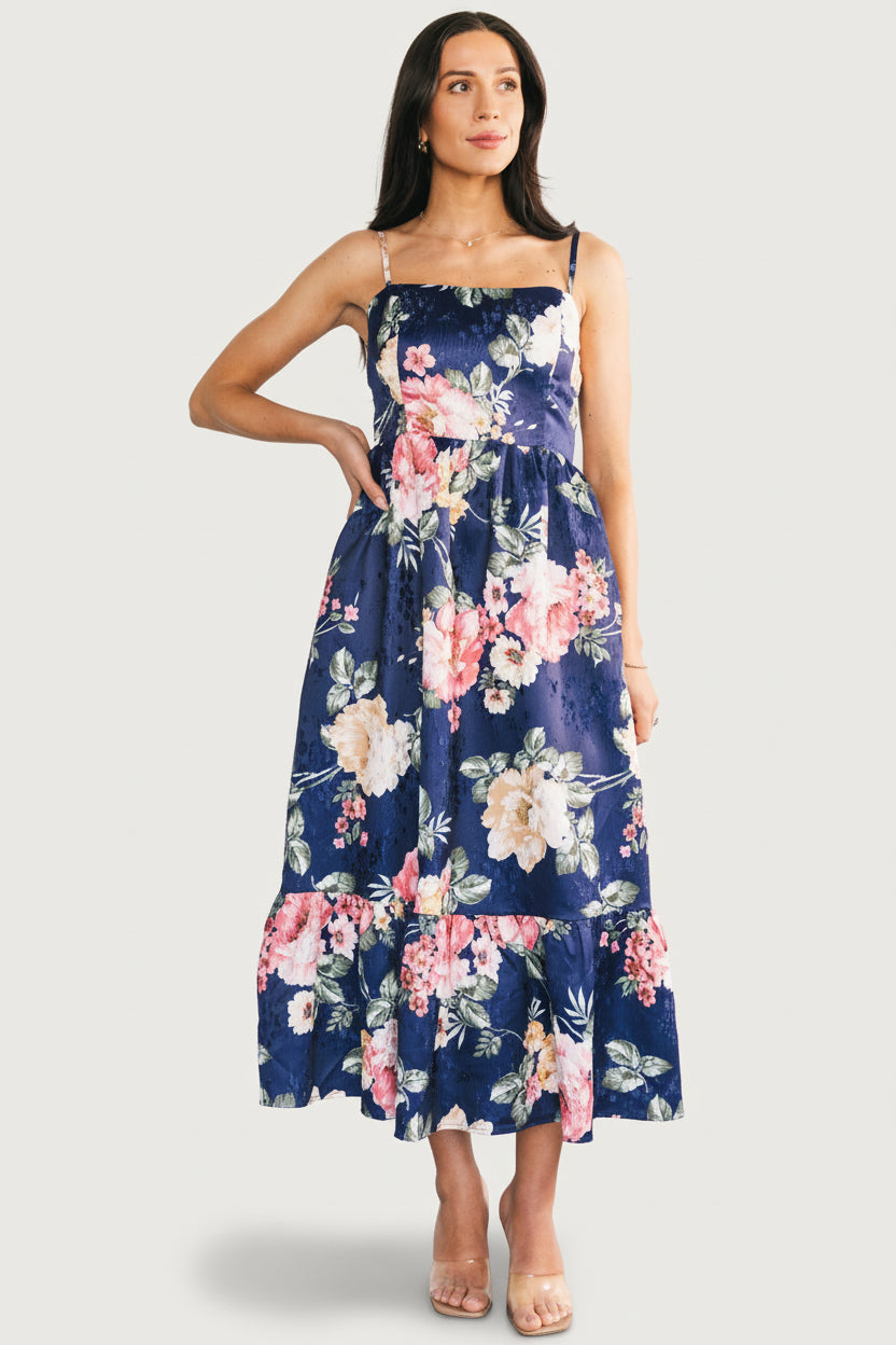 Cherie Jacquard Dress | Baltic Born Navy Multi Floral