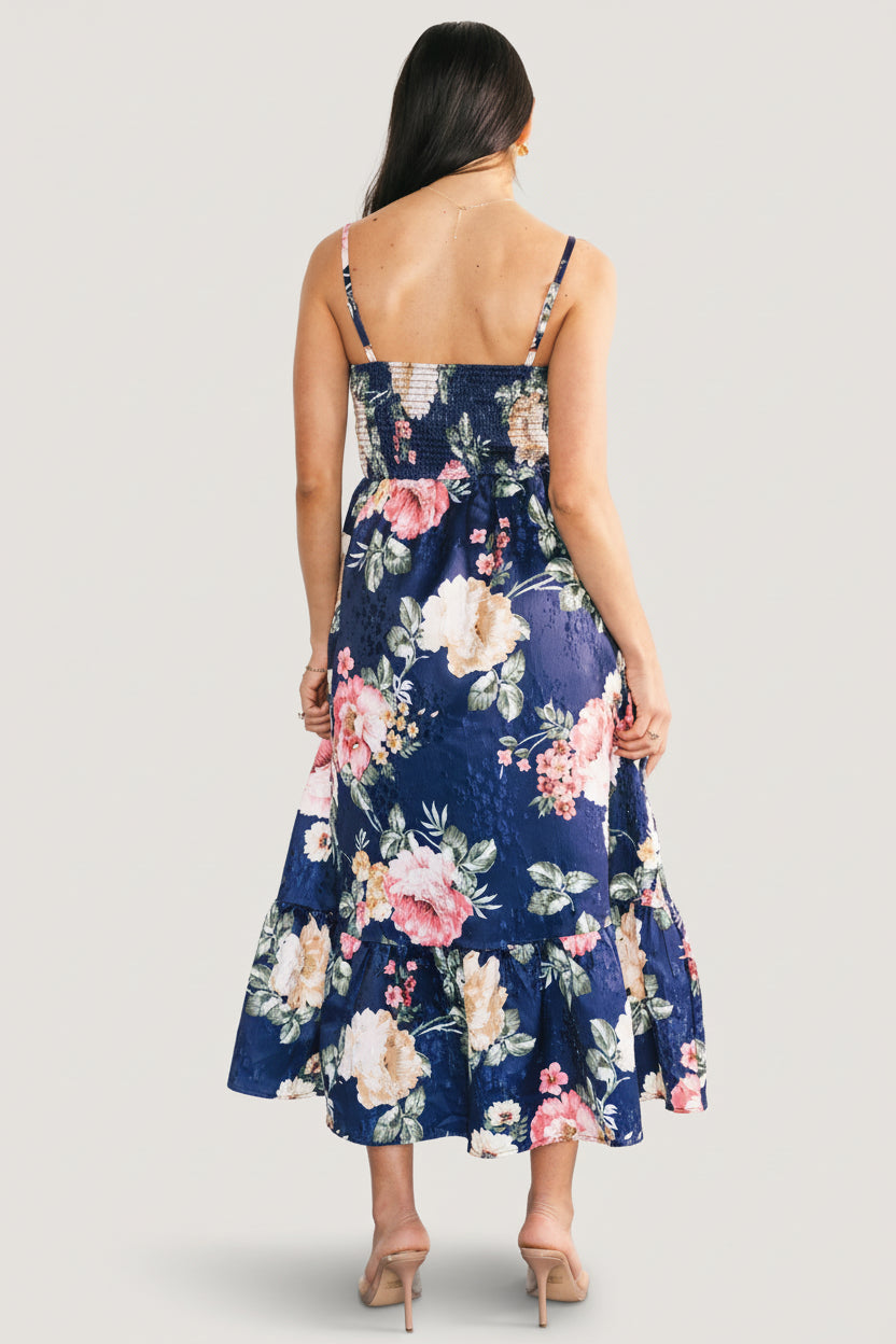 Cherie Jacquard Dress | Baltic Born Navy Multi Floral