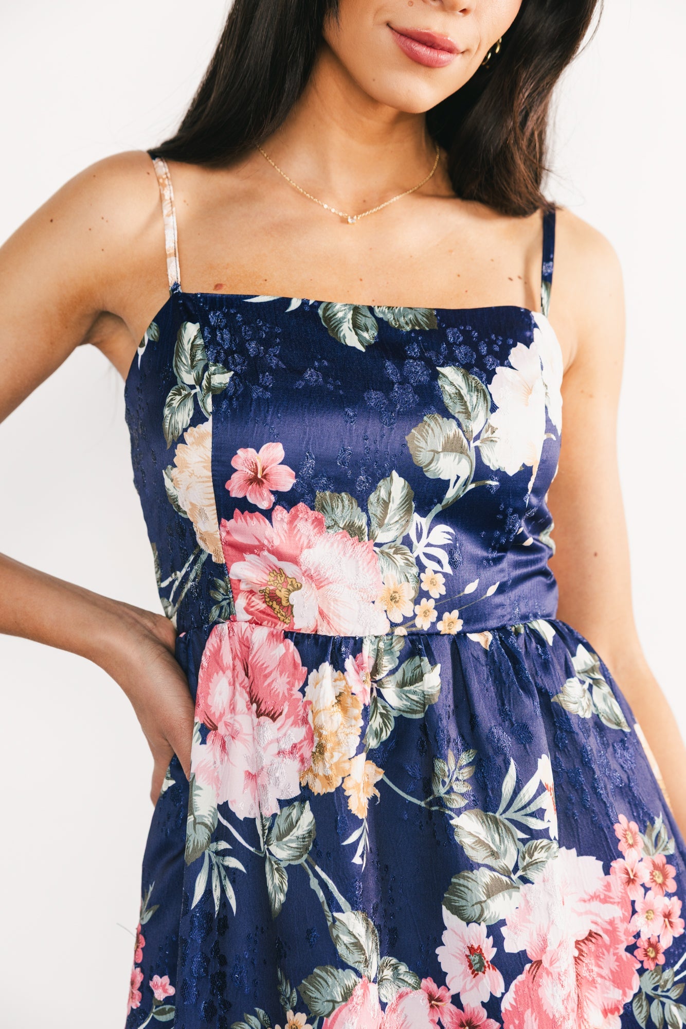Cherie Jacquard Dress | Baltic Born Navy Multi Floral