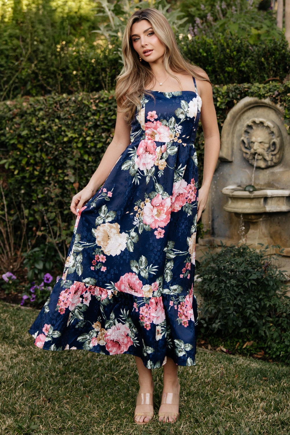 Cherie Jacquard Dress | Baltic Born Navy Multi Floral