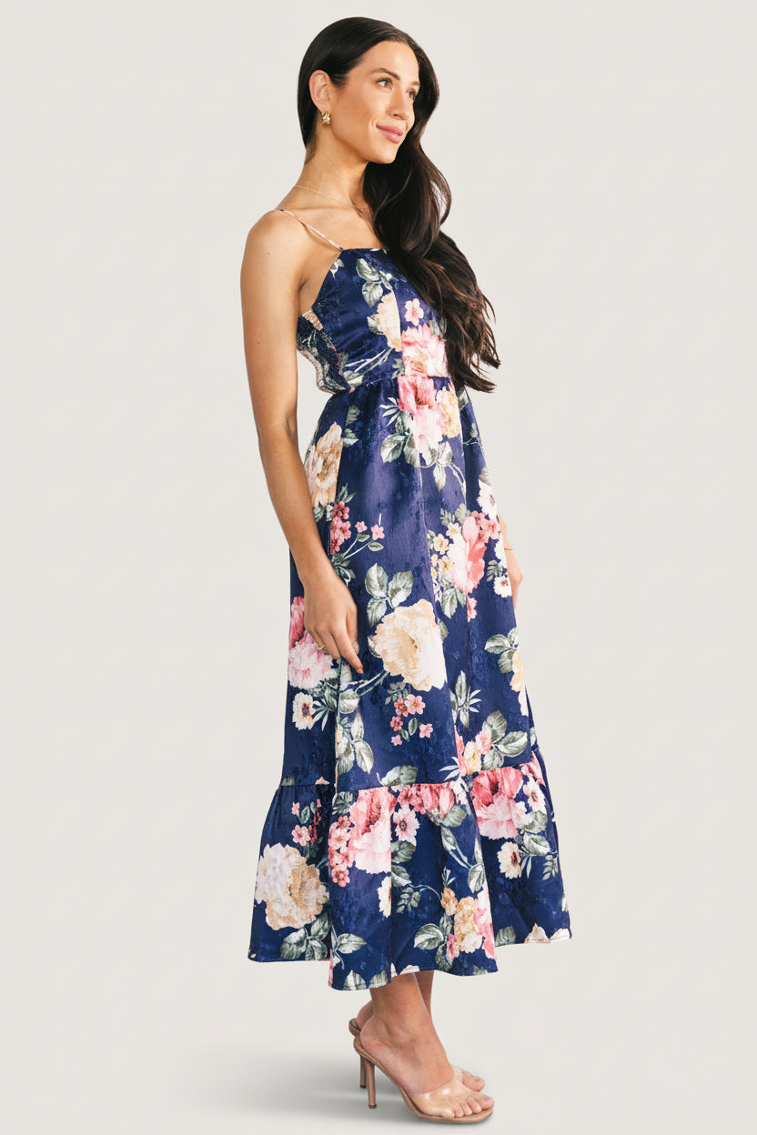 Cherie Jacquard Dress | Baltic Born Navy Multi Floral
