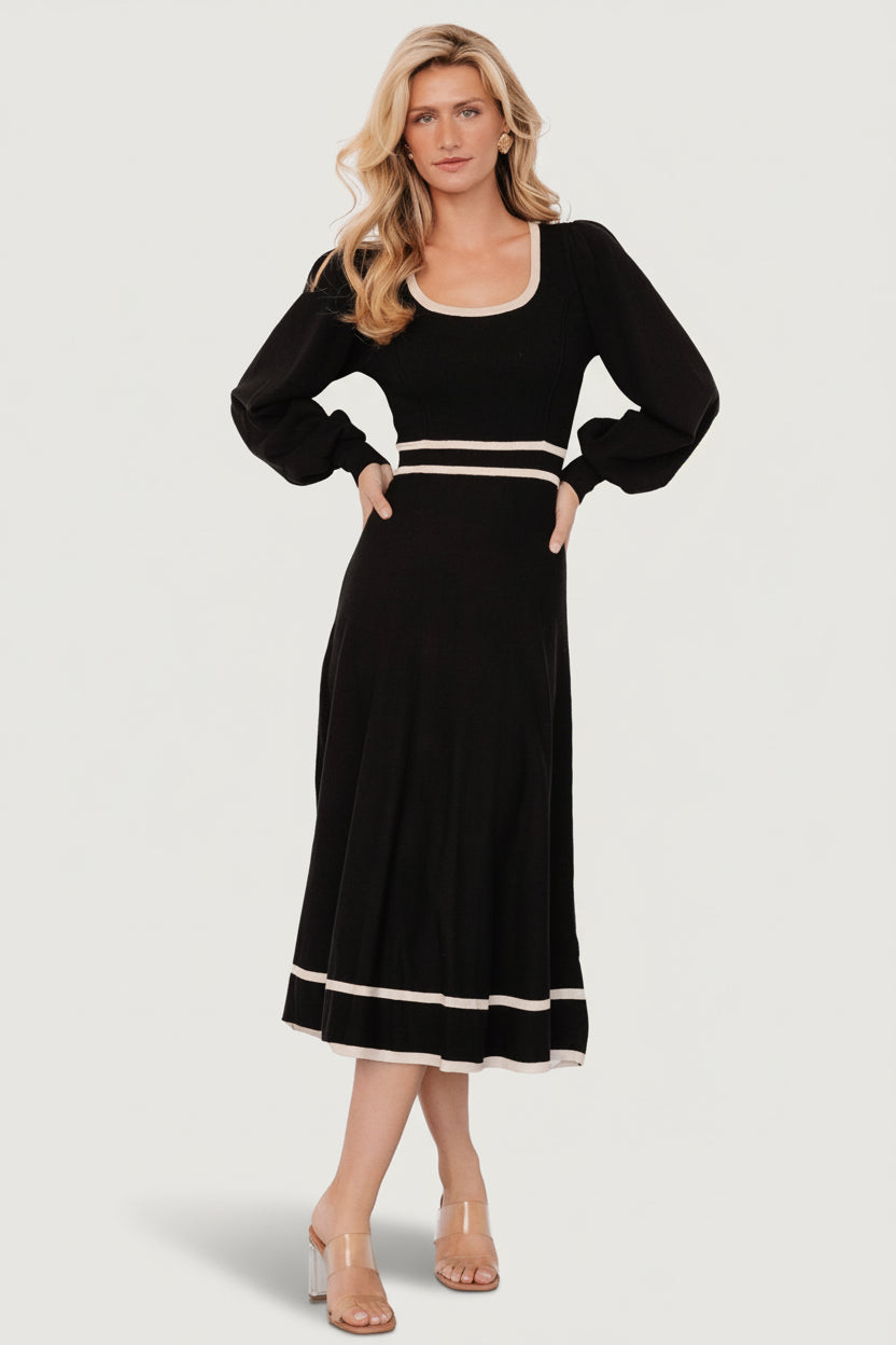 Winslet Knit Dress | Baltic Born Black + Cream