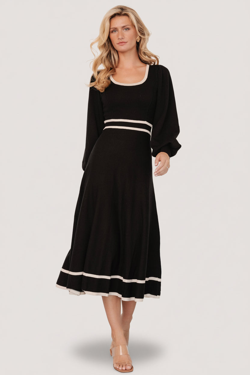 Winslet Knit Dress | Baltic Born Black + Cream