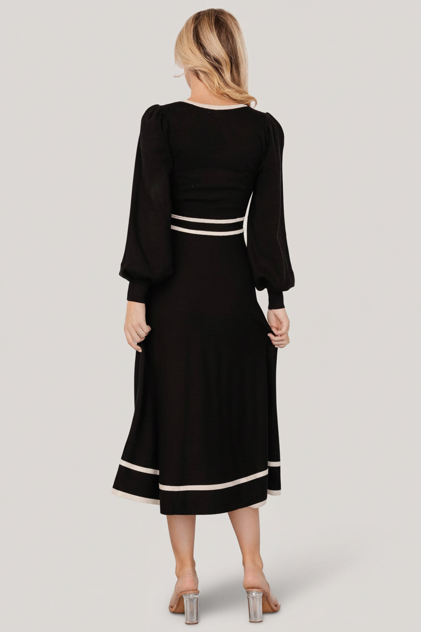 Winslet Knit Dress | Baltic Born Black + Cream