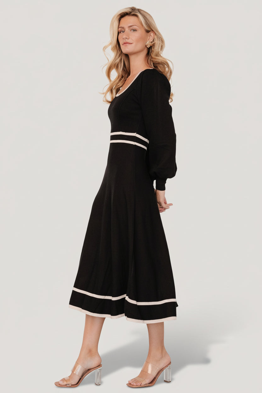 Winslet Knit Dress | Baltic Born Black + Cream