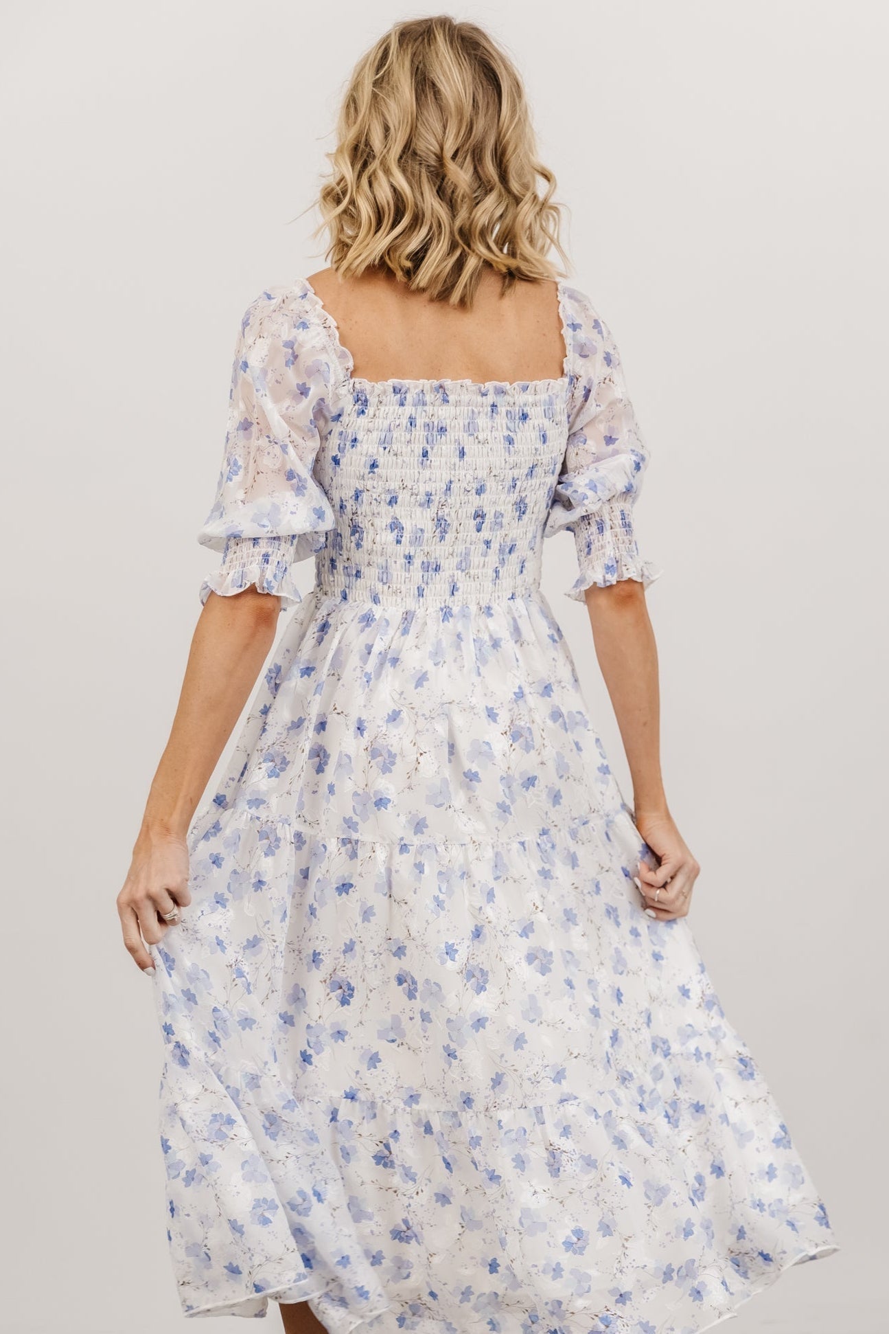 Fabian Jacquard Midi Dress | Baltic Born Blue Floral