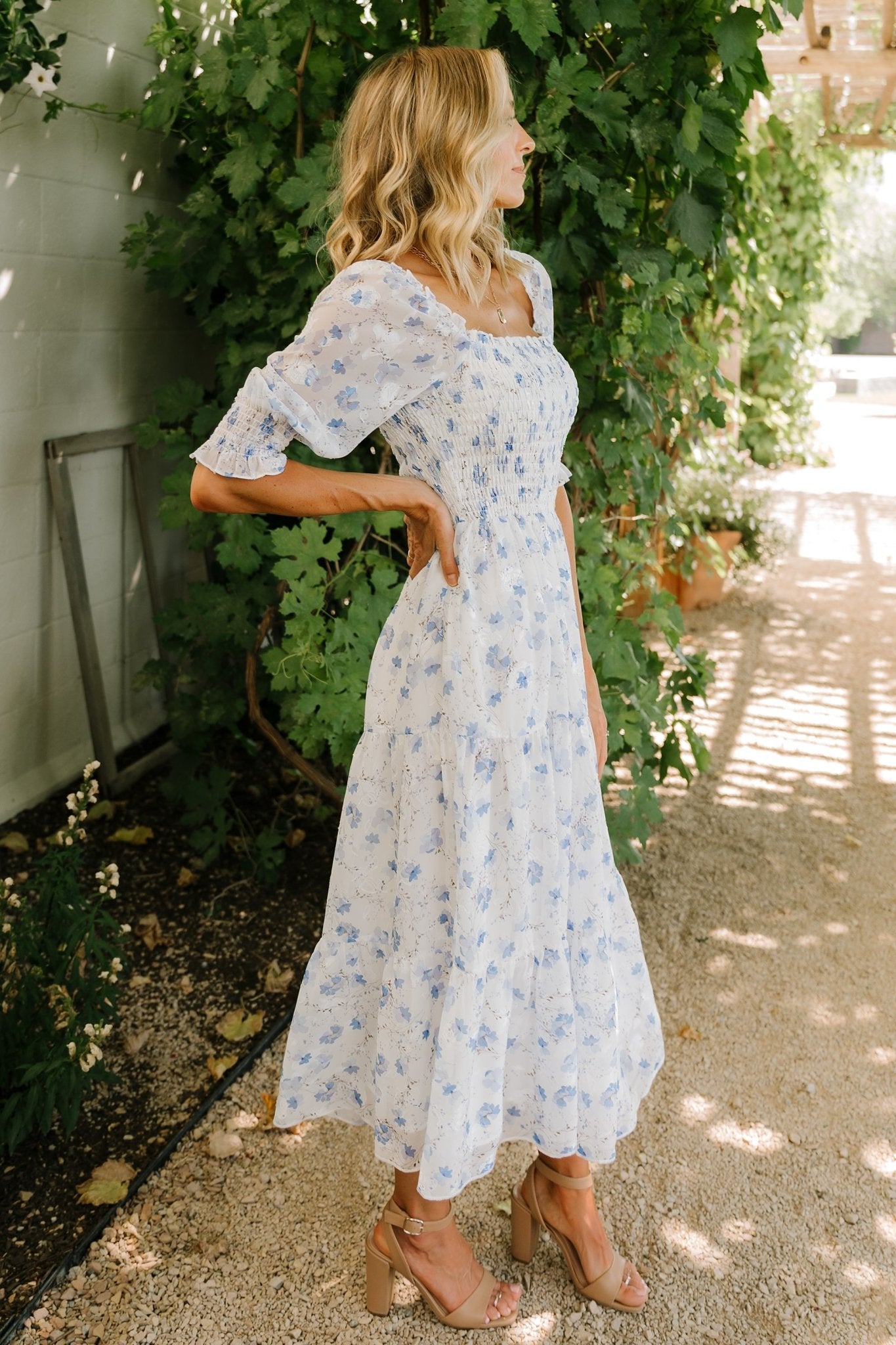Fabian Jacquard Midi Dress | Baltic Born Blue Floral