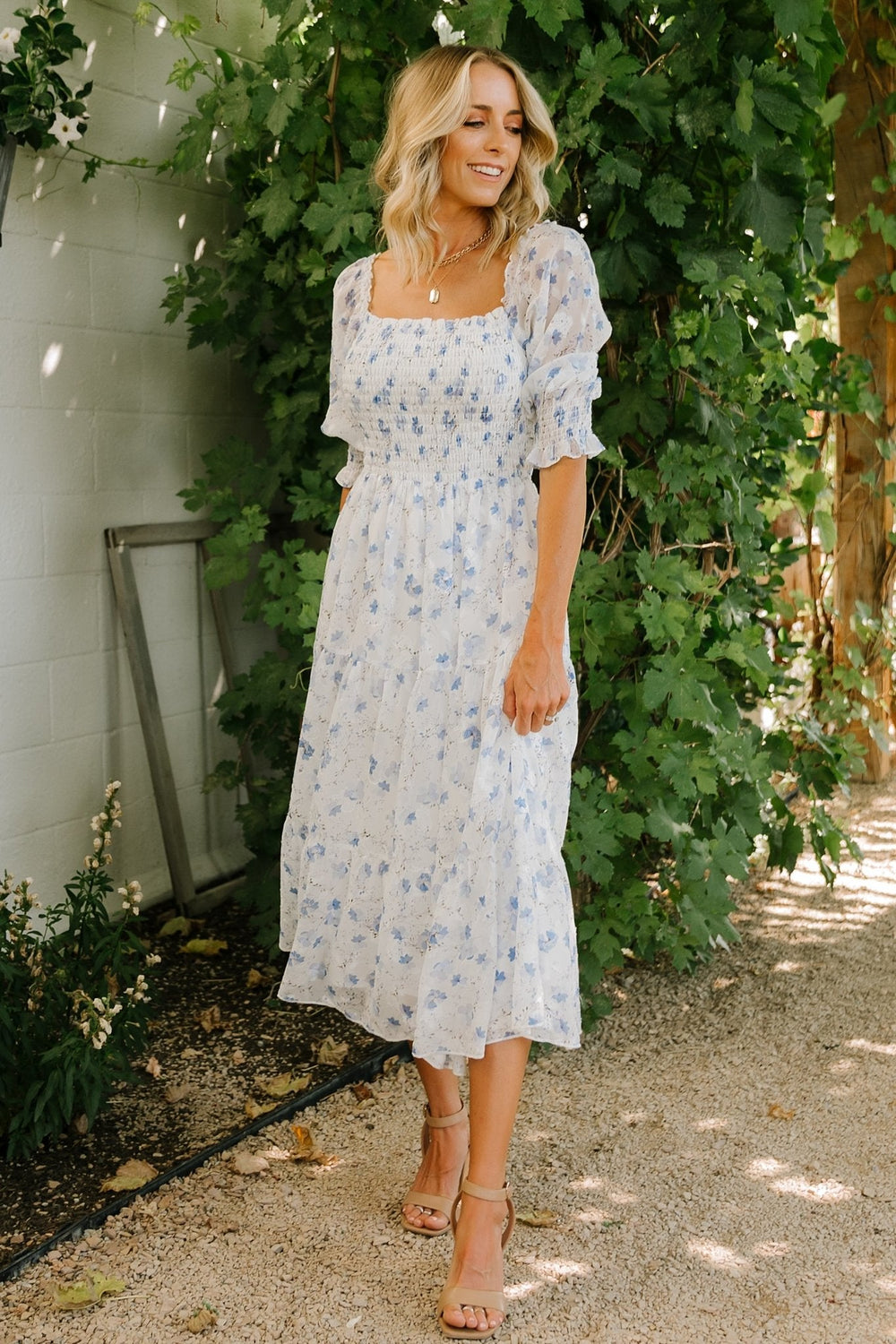 Fabian Jacquard Midi Dress | Baltic Born Blue Floral