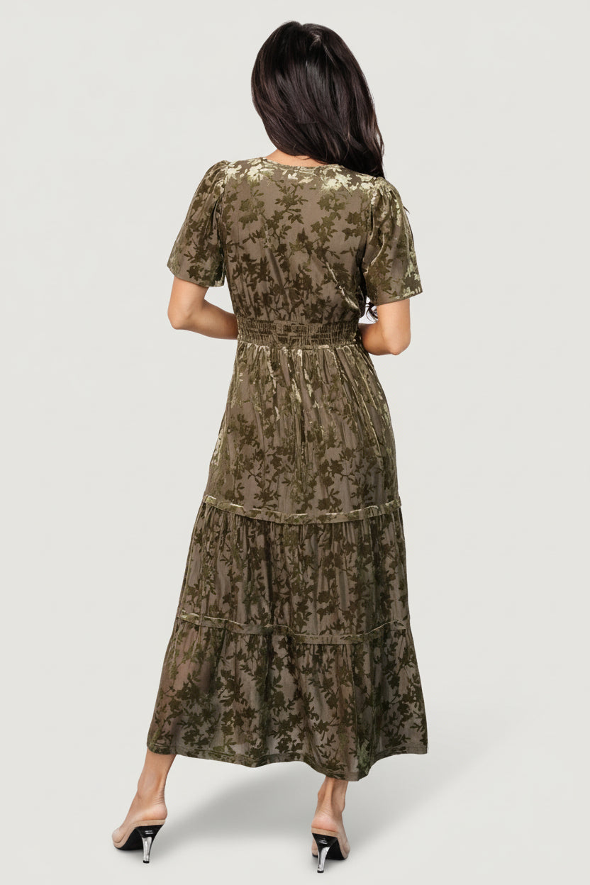 Bronwyn Velvet Dress | Baltic Born Olive