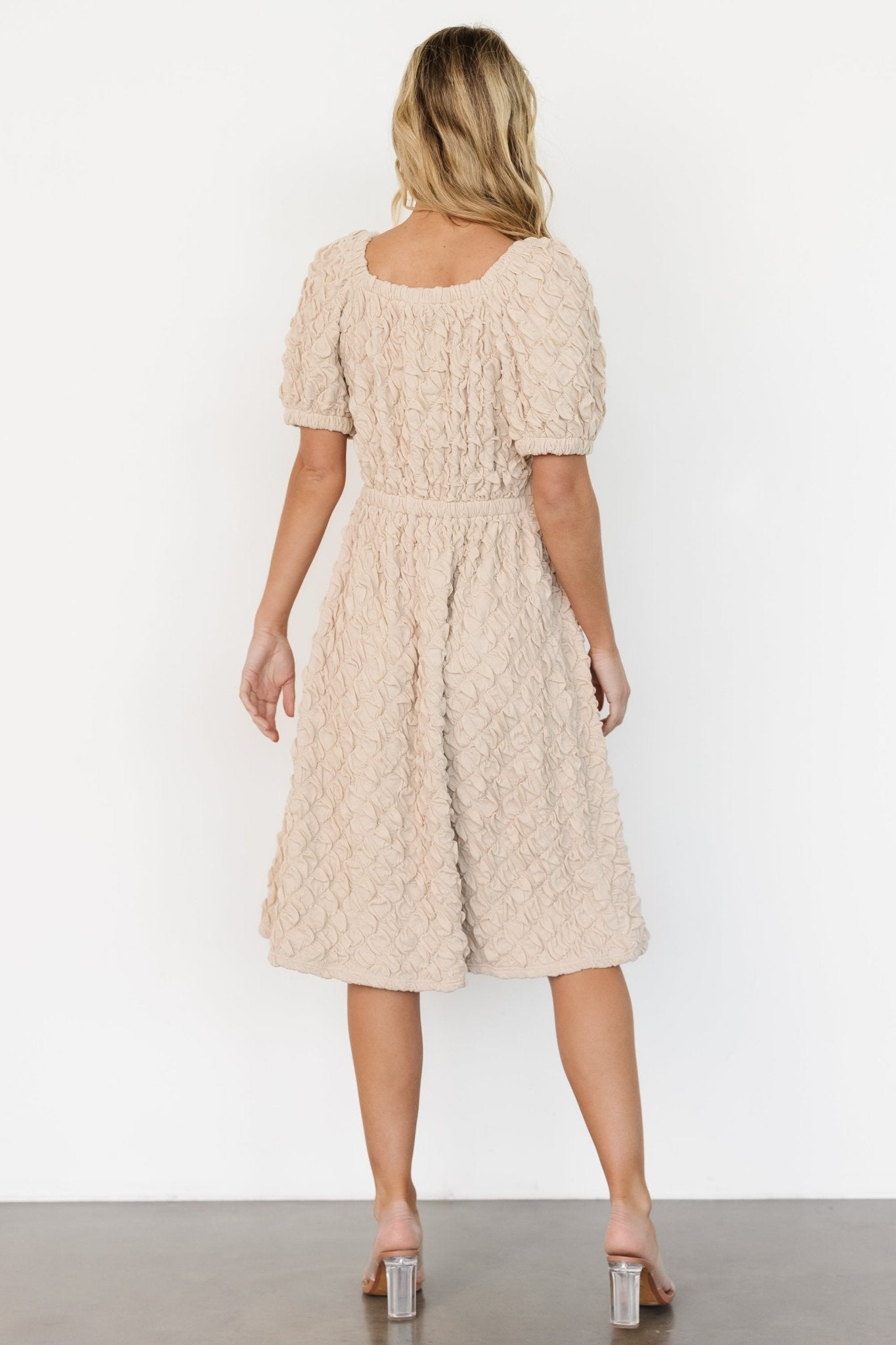 Keri Gathered Dress | Baltic Born Light Taupe