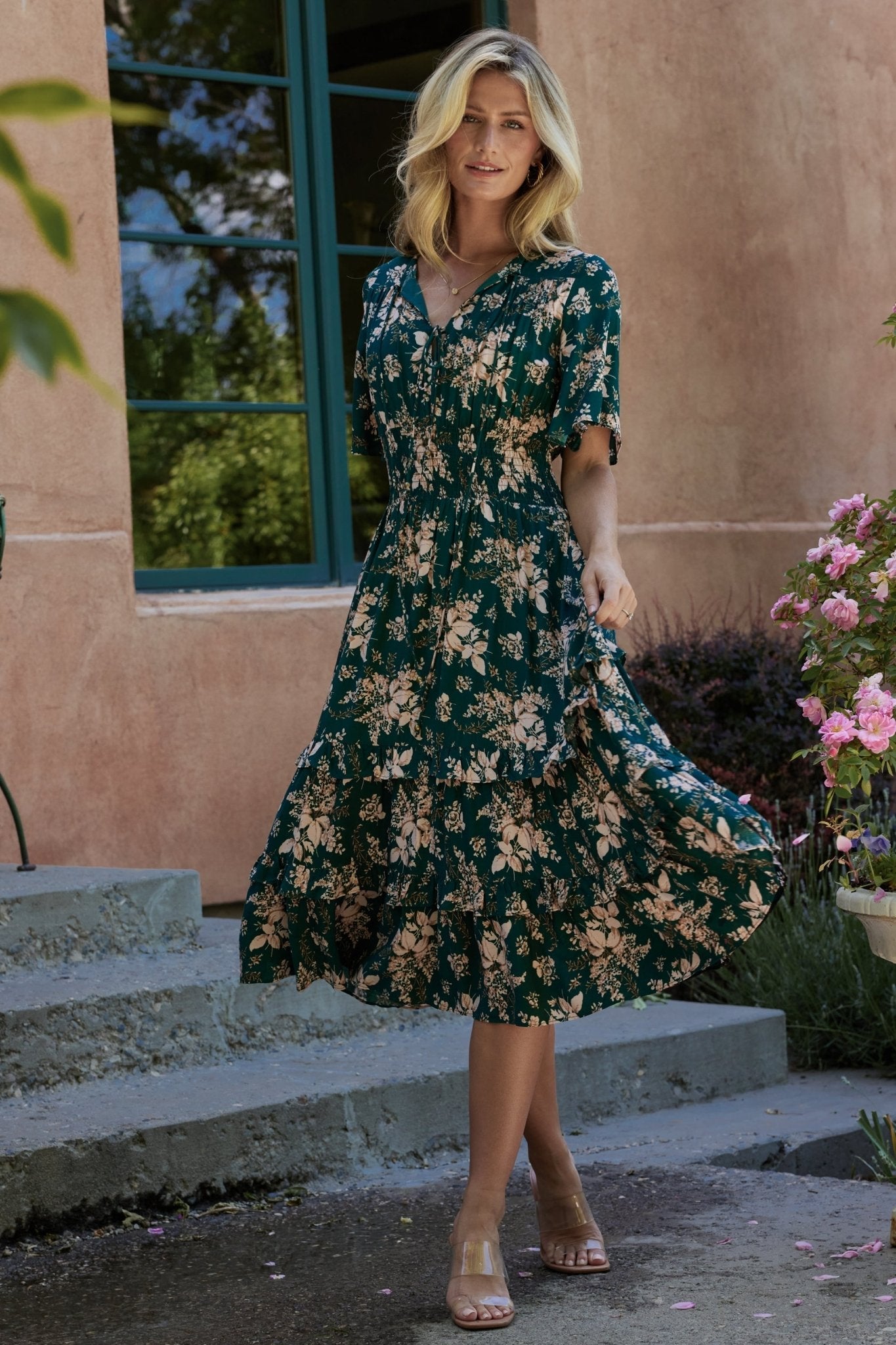 Spell Boho Midi Dress | Baltic Born Topaz + Blush Floral