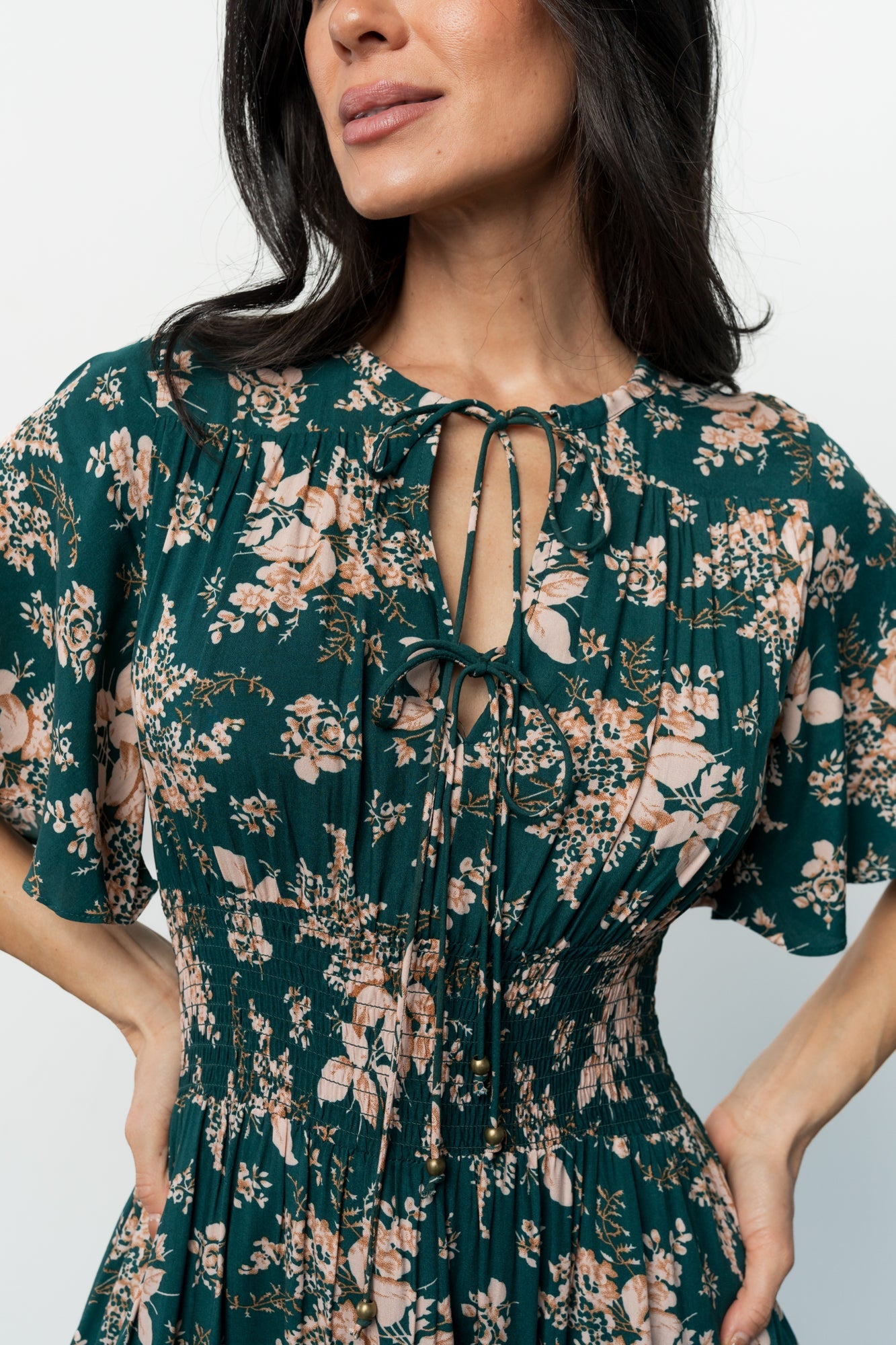 Spell Boho Midi Dress | Baltic Born Topaz + Blush Floral