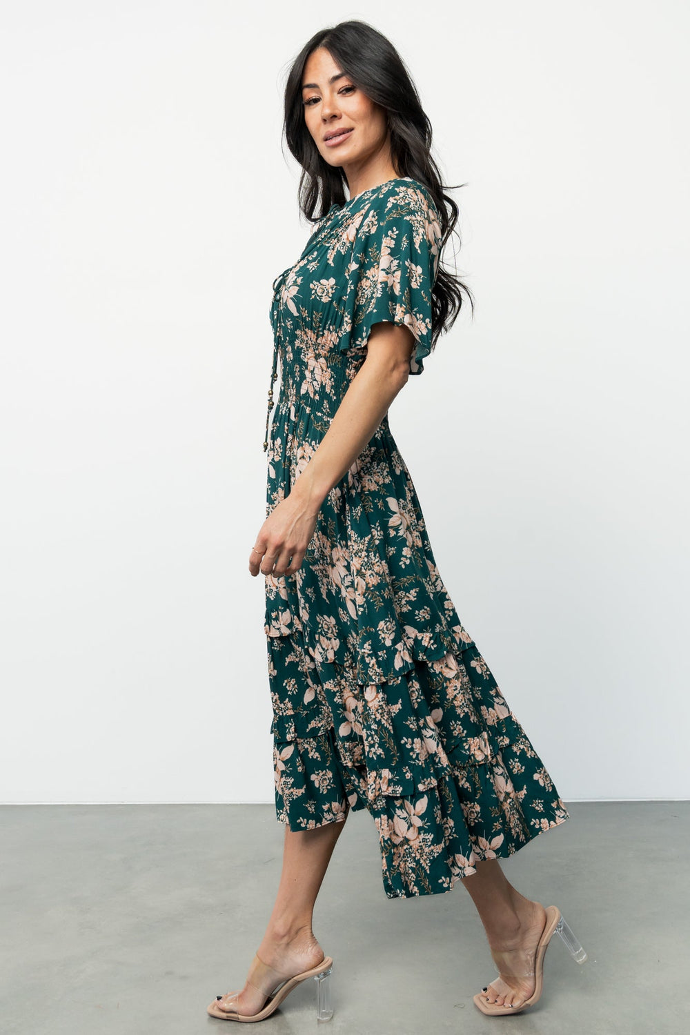 Spell Boho Midi Dress | Baltic Born Topaz + Blush Floral
