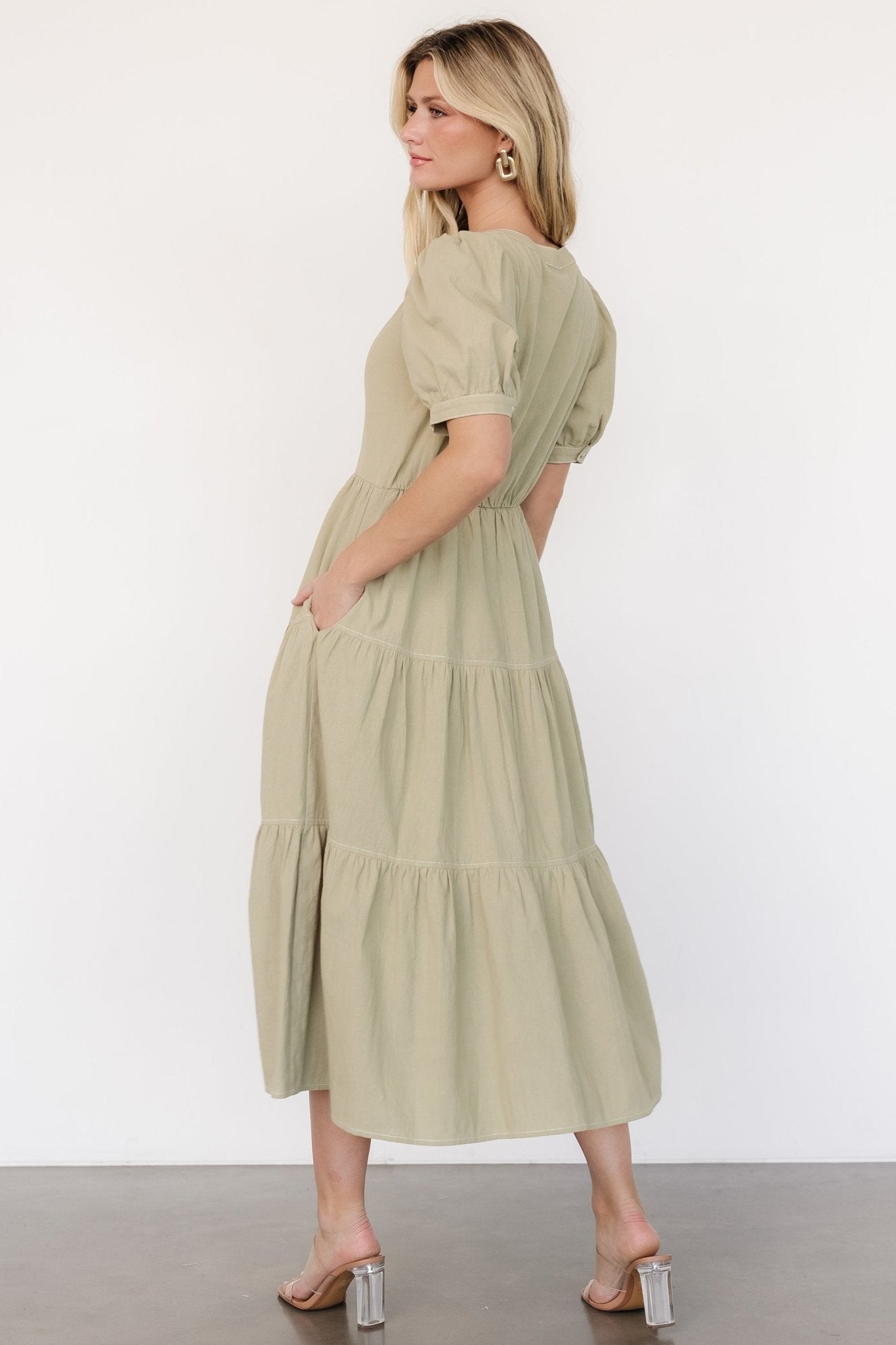 Shelby Button Top Dress | Baltic Born Sage Green