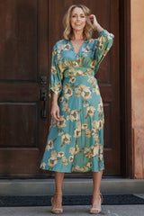 Joni Satin Midi Dress | Baltic Born Blue Multi