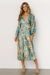 Joni Satin Midi Dress | Baltic Born Blue Multi