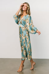 Joni Satin Midi Dress | Baltic Born Blue Multi