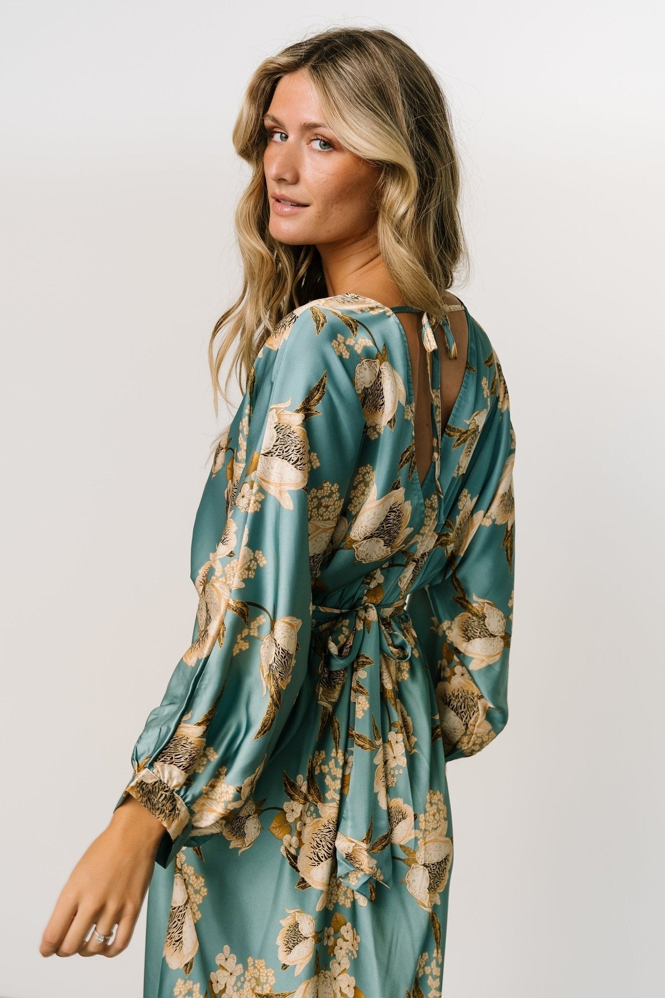 Joni Satin Midi Dress | Baltic Born Blue Multi
